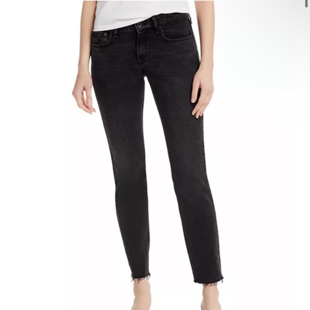 Rag & Bone Dre Low Rise Slim Boyfriend Jeans Black - Picture 3 of 4